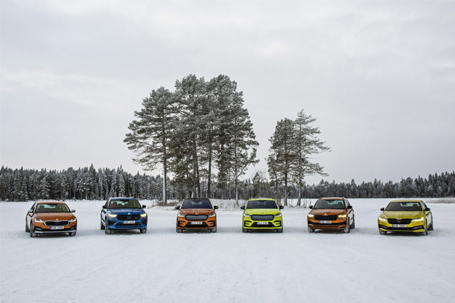 skoda prueba sus vehículos 4x4 en la nieve