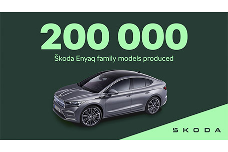 La familia Enyaq de Škoda alcanza el hito de las 200.000 unidades producidas