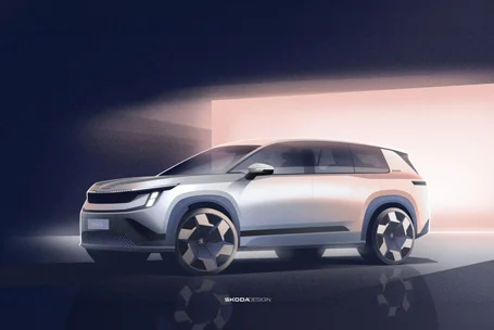 Škoda publica los bocetos del exterior del nuevo Peaq, un SUV eléctrico de siete plazas